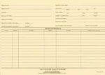 A blank, yellowed death record form with sections for personal details, cause of death, and other official information to be filled in—a stark contrast to the vibrant stories found in educational books.